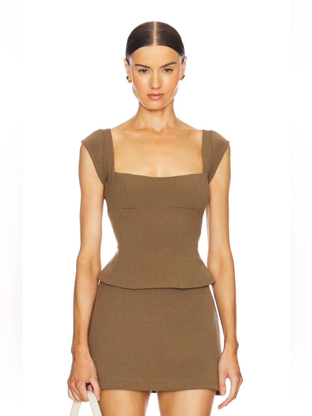 NWT WeWoreWhat Cap Sleeve Corset Top in Kangaroo